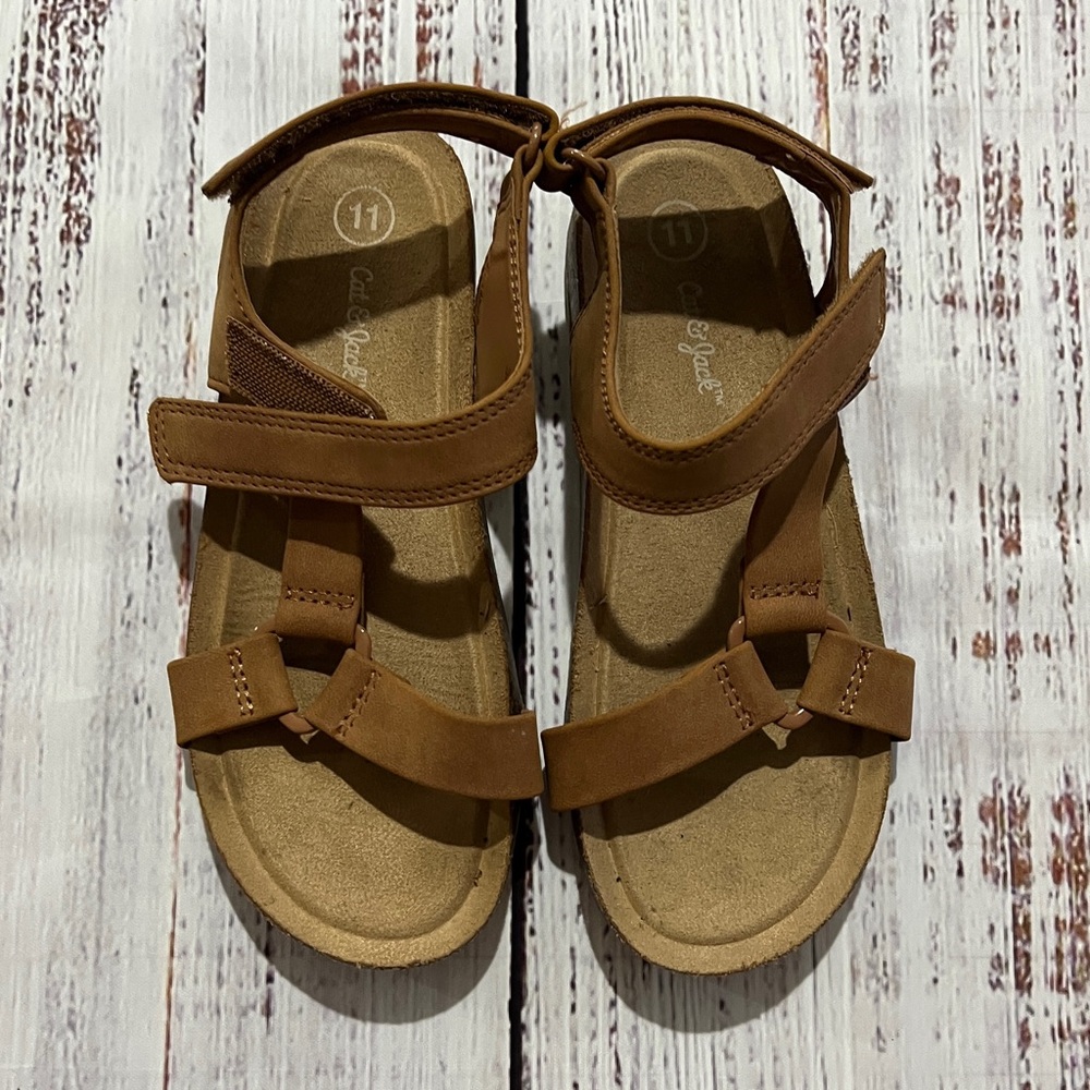 Cat & Jack Brown Strappy Kids Sandals-Little Kids’ Size 11